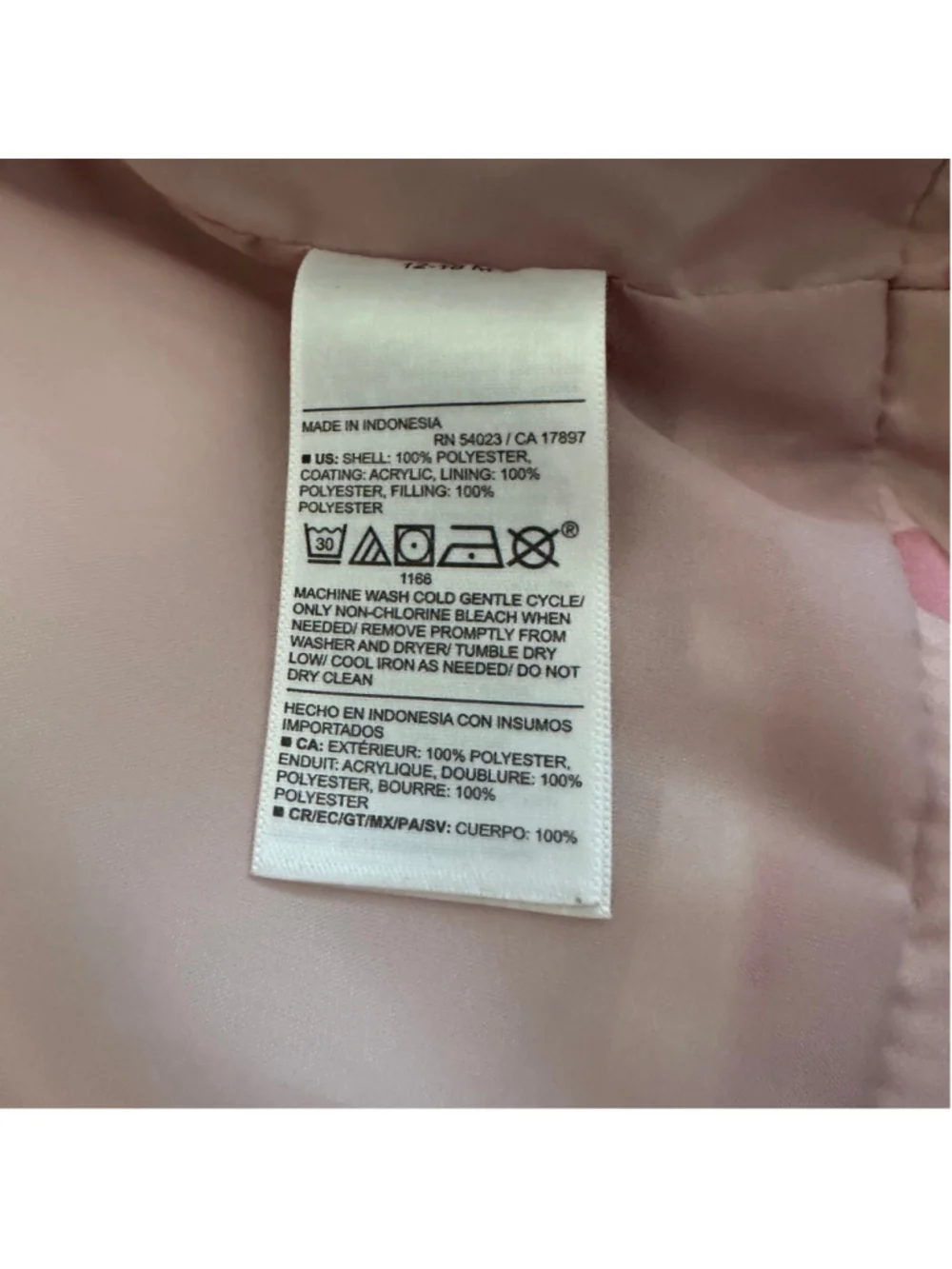 Old Navy Baby Puffer Vest 12-18M Pink Heart Print Zip Lightweight